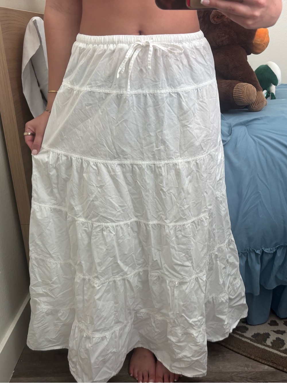 White Tiered Maxi Skirt